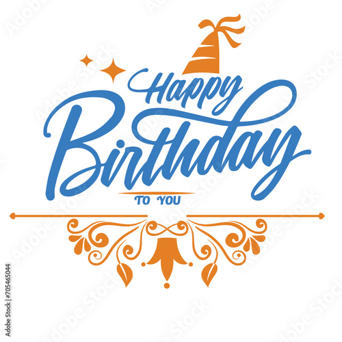 Vector happy birthday design, vector happy birthday card with watercolor flowers, Vector happy birthday card with flower decoration