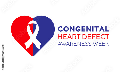 Congenital Heart Defect Awareness Week observed every year in month of february. Vector health banner, flyer, poster and social medial template design.