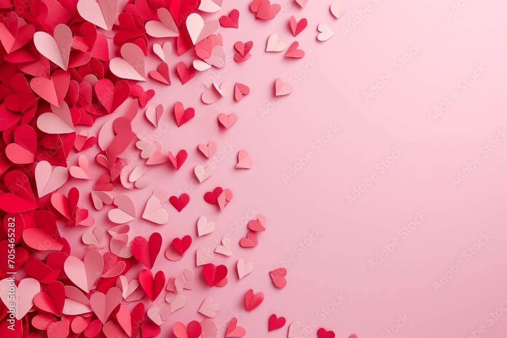 pink valentine background with cut out hearts with copy space pink valentine background with cut out hearts with copy space
