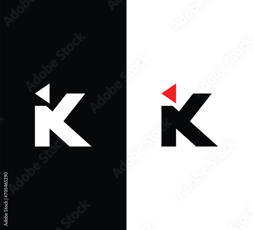 Monogram iK Letter Logo Design. Usable for Business Logo. Logo Element