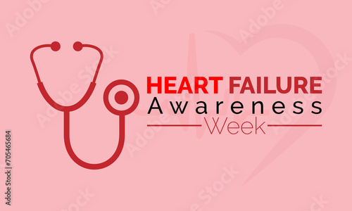 Heart Failure Awareness Week observed every year of february. Vector health banner, flyer, poster and social medial template design.