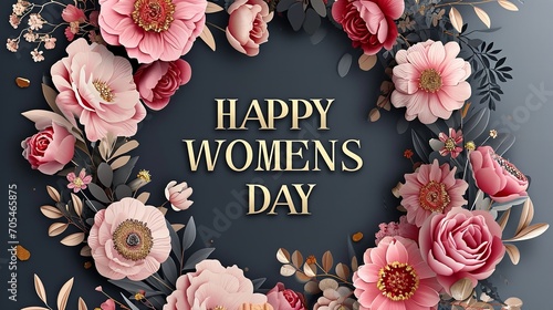 Women's day concept with lovely floral composition. Ai generative