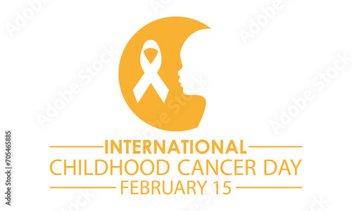 International Childhood Cancer Day observed every year on february 15. Vector health banner, flyer, poster and social medial template design.