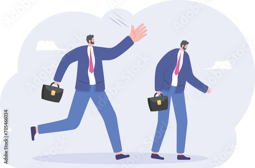 Boss big hand slap on employee head, 

