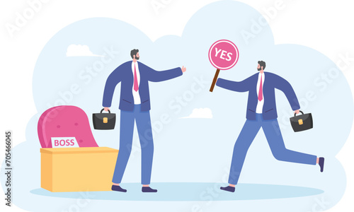 Businessman with flatter his boss, 

