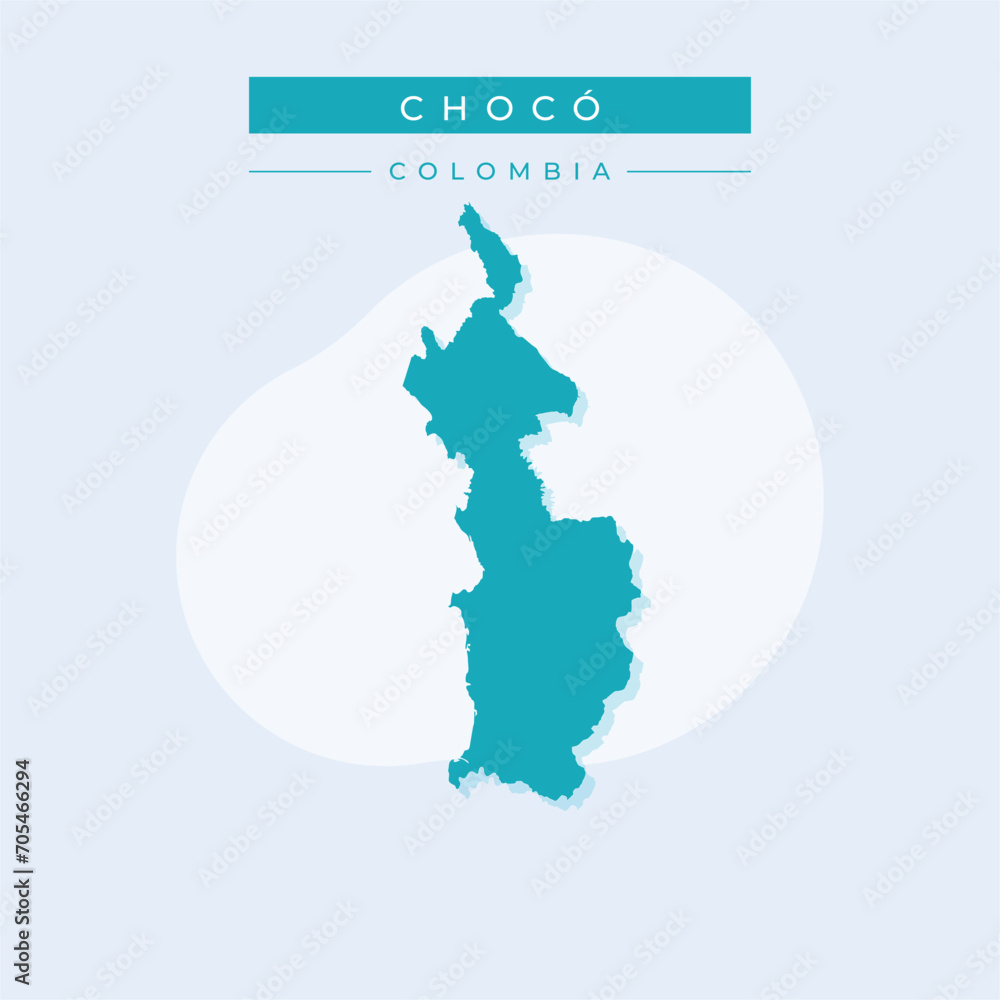 Vector illustration vector of Chocó map Colombia