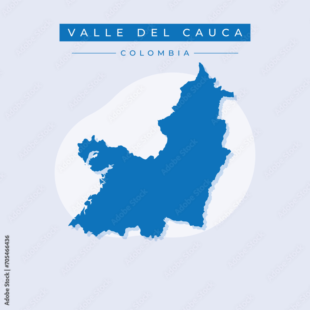 Vector illustration vector of Valle del Cauca map Colombia