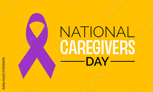 National Caregivers Day observed every year of 16th february, Vector health banner, flyer, poster and social medial template design.