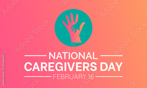 National Caregivers Day observed every year of 16th february, Vector health banner, flyer, poster and social medial template design.
