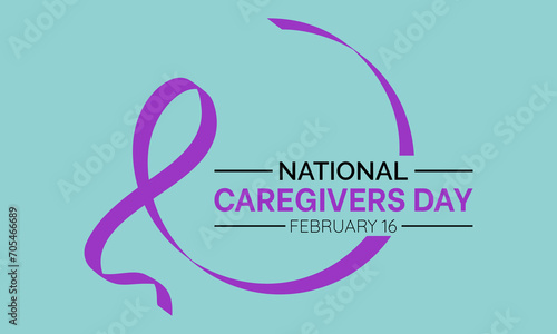 National Caregivers Day observed every year of 16th february, Vector health banner, flyer, poster and social medial template design.