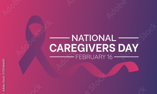 National Caregivers Day observed every year of 16th february, Vector health banner, flyer, poster and social medial template design.
