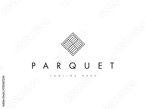 floor parquet tile line logo design