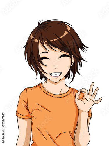 girl with okay gesture