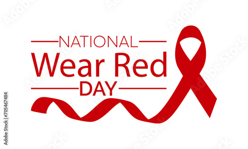 National Wear Red Day celebrated every year on February 2nd. Vector banner, flyer, poster and social medial template design.