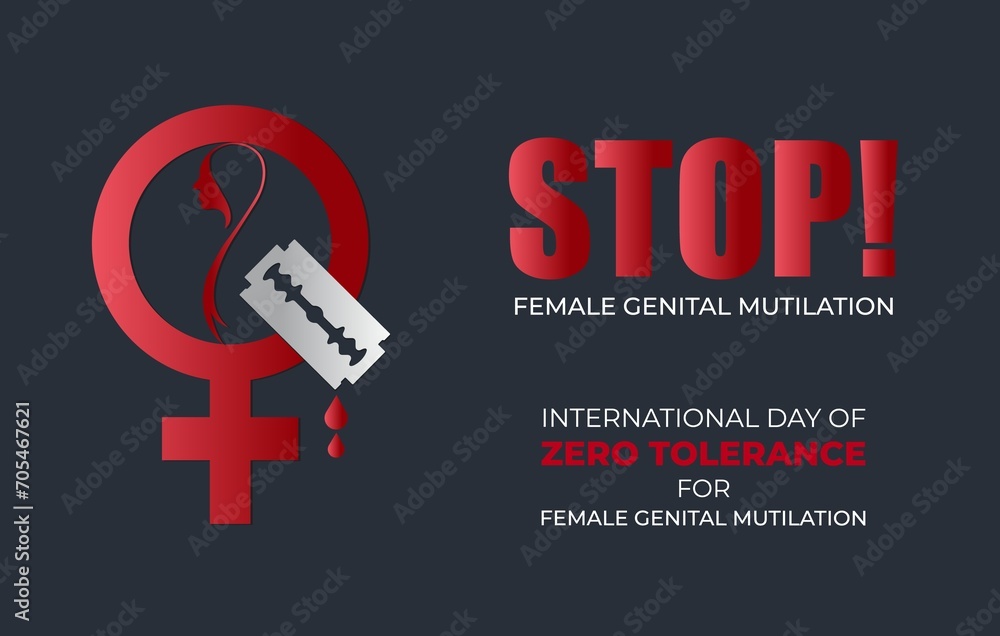 Mutilation Chart Poster ภาพประกอบสต็อก International Day of Zero Tolerance for Female Genital ...