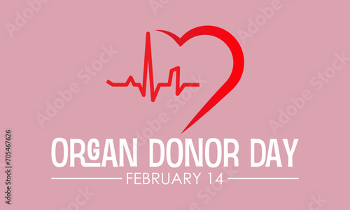 Organ Donor Day observed every year on february 14. Vector health banner, flyer, poster and social medial template design.