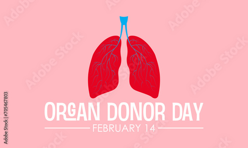 Organ Donor Day observed every year on february 14. Vector health banner, flyer, poster and social medial template design.