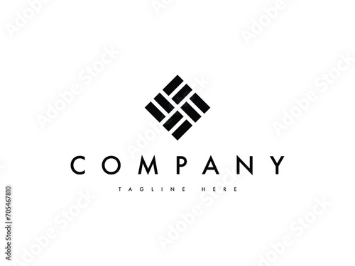 floor parquet tile line logo design