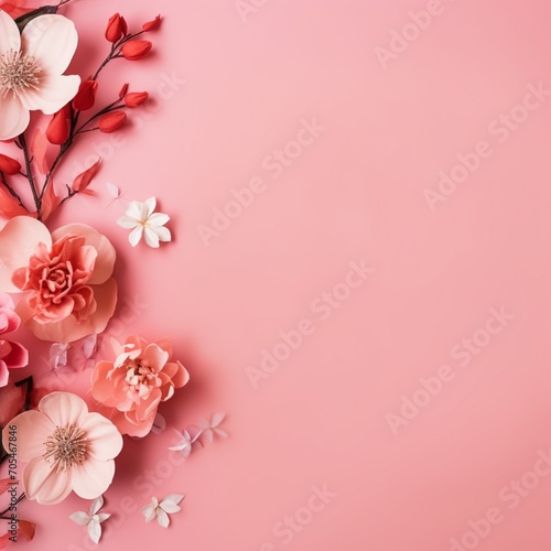 pink blossom on wooden background