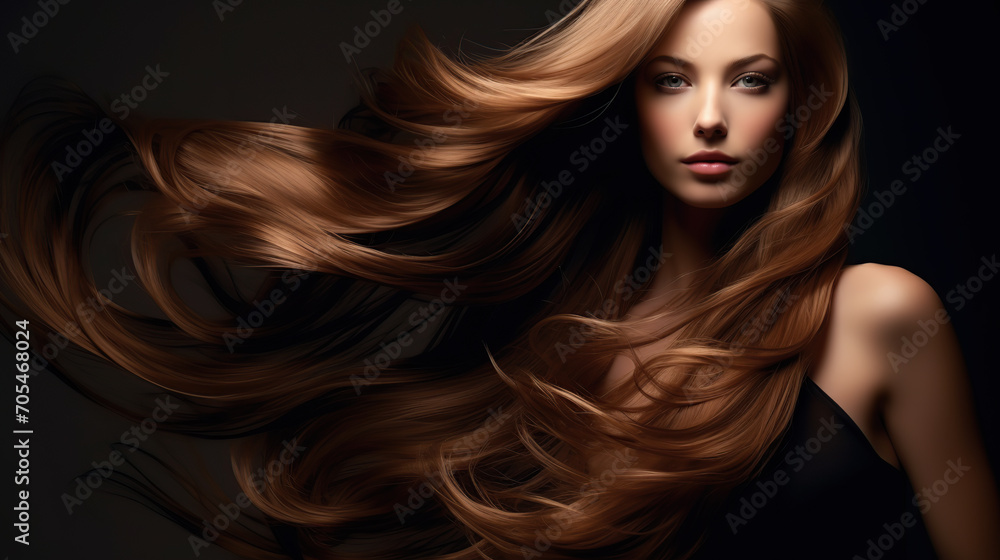 portrait of a woman with long hair portrait of a woman with long hair