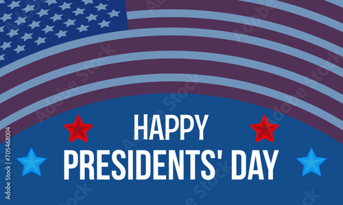 Presidents' Day celebrated every year of 19th February. American federal holidays Vector banner, flyer, poster and social medial template design.