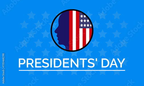 Presidents' Day celebrated every year of 19th February. American federal holidays  Vector banner, flyer, poster and social medial template design.