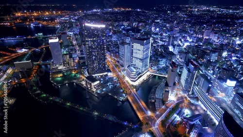 Yokohama Timelapse - Night view of Sakuragicho and Motomachi area photo