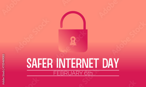 Safer Internet Day celebrated every year on 6th February. Vector banner, flyer, poster and social medial template design.