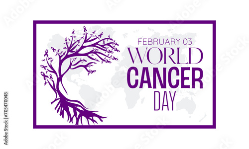 World Cancer Day observed every year on 4th february. Vector health banner, flyer, poster and social medial template design.