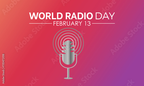 World Radio Day celebrated every year on 13th February. Vector banner, flyer, poster and social medial template design.