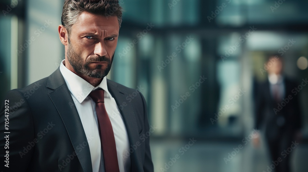 A man is walking with a sad expression A man is walking with a sad expression