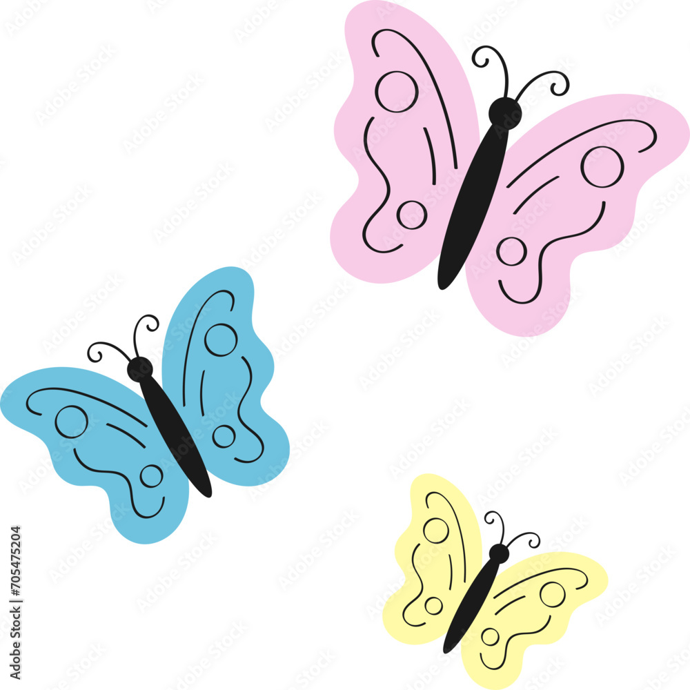 Naklejka premium Cute Butterfly Illustration