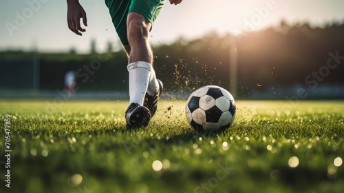 Close up photo of playing soccer, AI generated Image