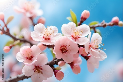 beautiful floral spring abstract background, tree blossom, peach, horizontal photo 