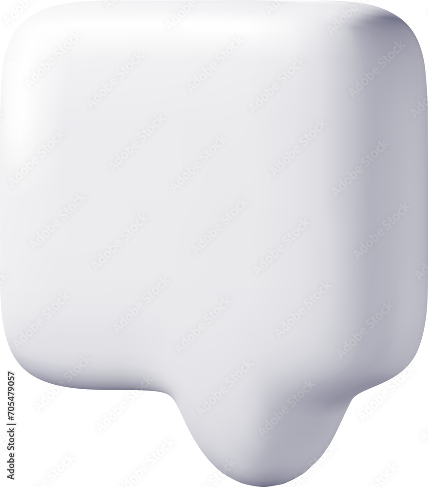 3D White Blank Speech Bubble 3D White Blank Speech Bubble