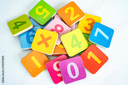 Math number colorful  education study mathematics learning teach concept.