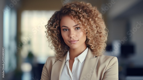 Portrait of a young businesswoman standing in the office, 