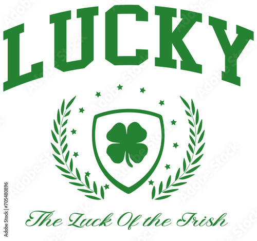 St Patricks day Clover Luck Lucky Paddys day Irish Green  Tshirt Graphic Fashion logo Trending Apparel Cute Emblem Slogan