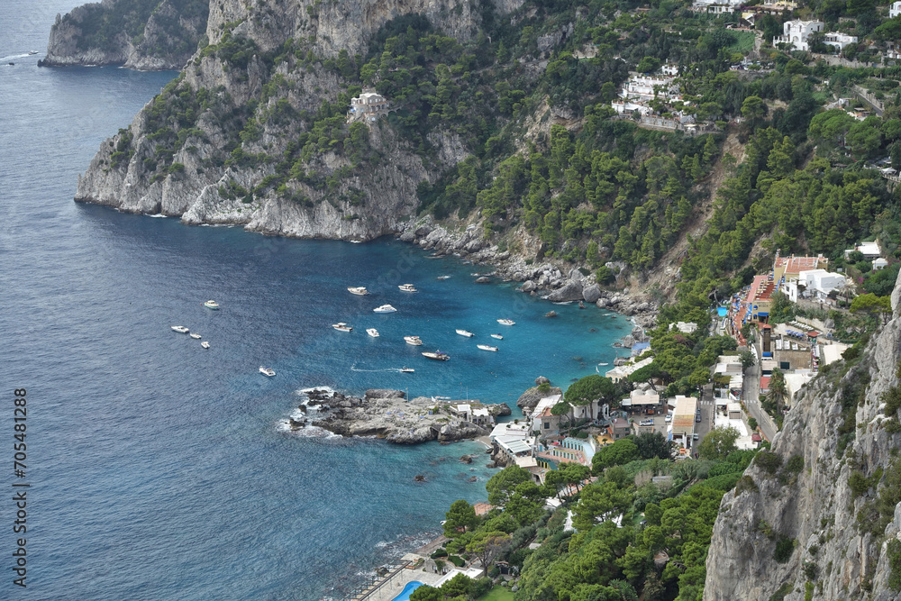 Aerial of Harbour; Gulf of Naples; Capri; Campania; Italy; Europe