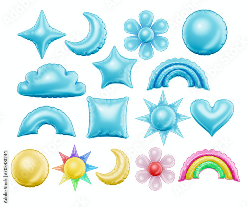 3d style vector of glossy metalic inflated balloon element for celebration, party, greeting and decoration on white background