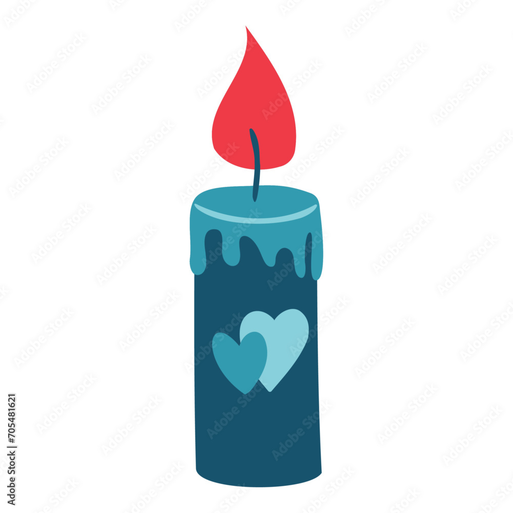Hand Drawn Burning Candle Illustration Hand Drawn Burning Candle Illustration
