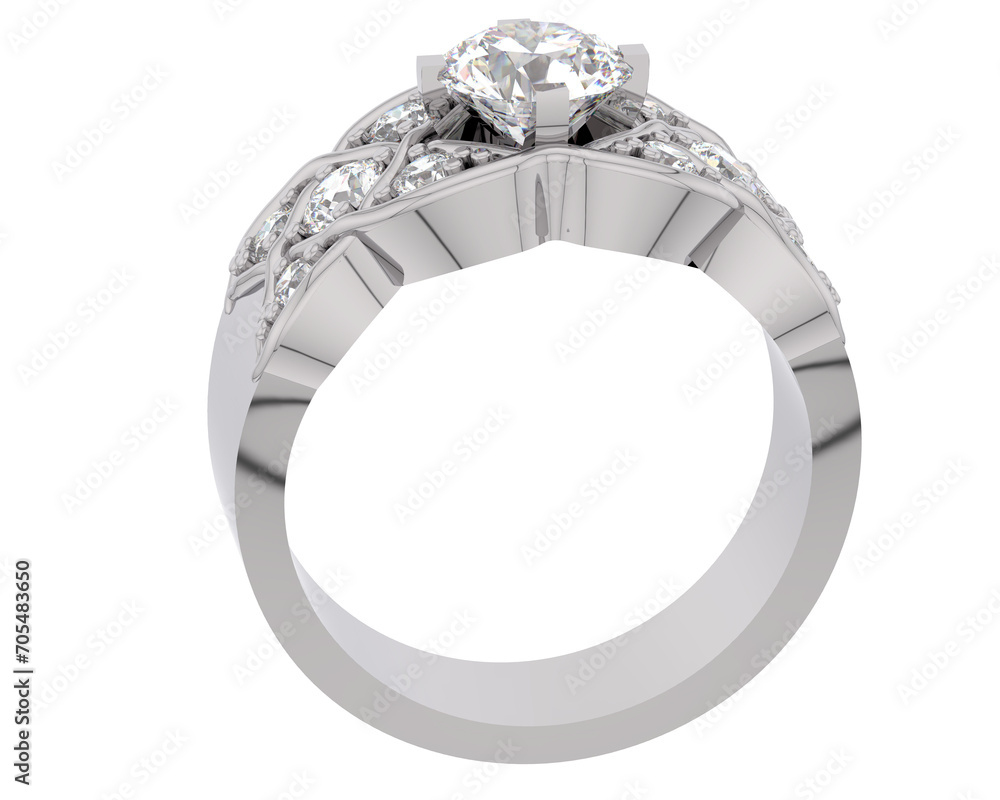 Naklejka premium Jewelry isolated on background. 3d rendering - illustration