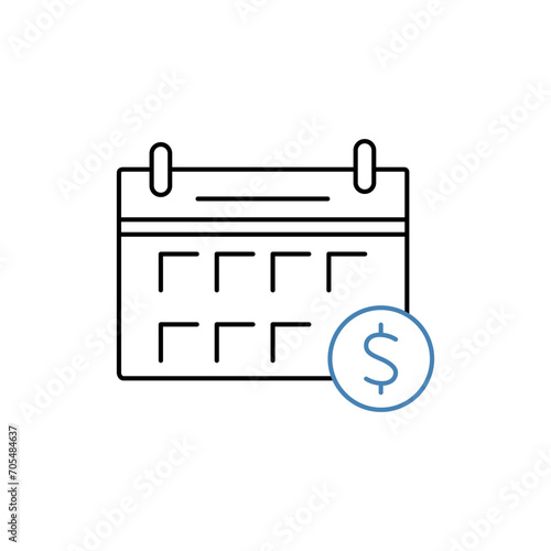 payday concept line icon. Simple element illustration. payday concept outline symbol design.