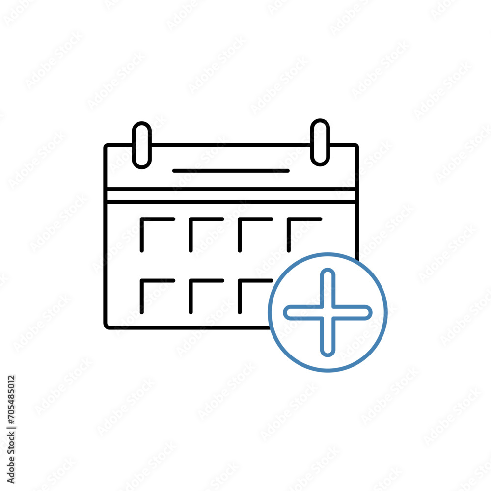add calendar concept line icon. Simple element illustration. add calendar concept outline symbol design. add calendar concept line icon. Simple element illustration. add calendar concept outline symbol design.