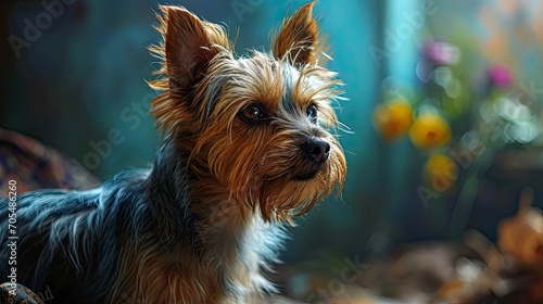 Scruffy Adult Blue Gold Yorkshire Terrier, Desktop Wallpaper Backgrounds, Background HD For Designer © PicTCoral