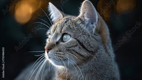 Side View Young Gray Tabby Maine, Desktop Wallpaper Backgrounds, Background HD For Designer