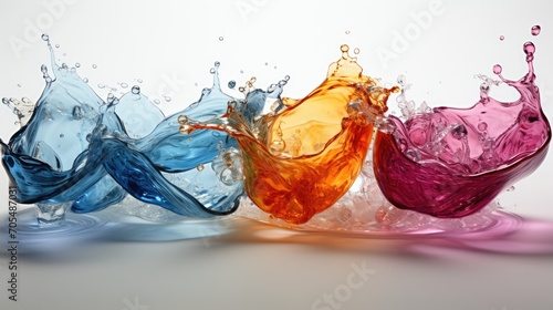 Collection of colorful water splashes