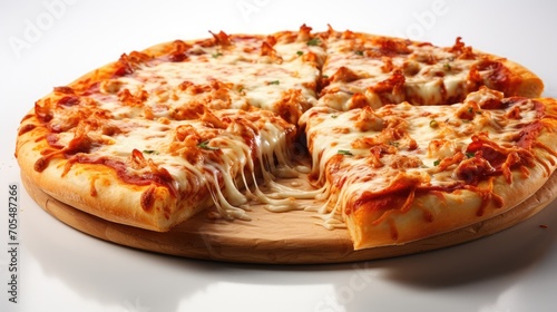 Sliced pizza with melted cheese