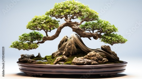 Beautiful tako bonsai tree on white background photo
