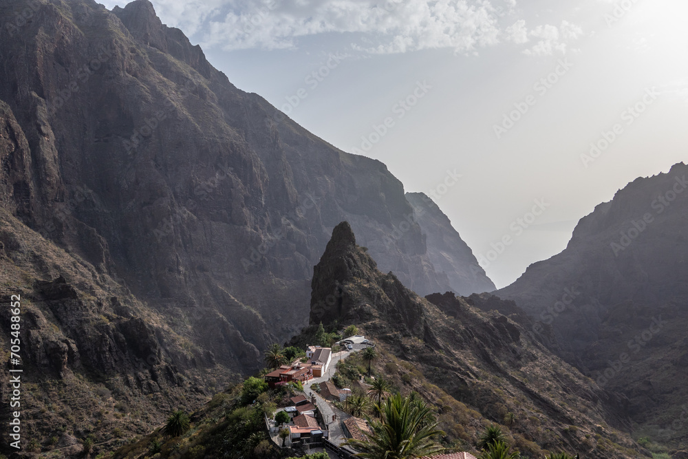 Obraz premium Masca village in sunset on Tenerife
